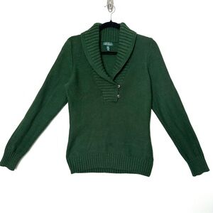 Lauren Ralph Lauren Green V-Neck Sweater